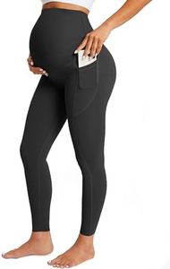 BONVIGOR Nudi Maternity Leggings Over The Belly Pregnancy Leggings with Pockets Workout Activewear Yoga Pants