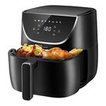 LIVINGbasics Oil Free Air Fryer, 6 QT Hot Air Fryers with 8 Cooking Preset and Digital Touch Screen Electric, Nonstick Basket, 1700W, ETL Licensed