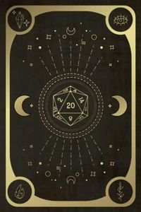 DND Character Journal and Campaign/Session 6x9 inch Notebook, Black & Gold Book of Magic Cover