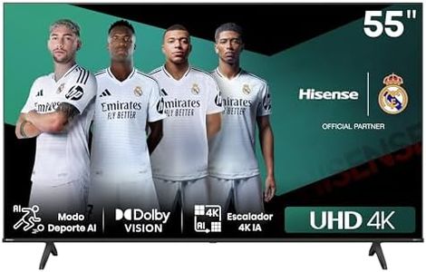 Hisense 55E6NT- UHD 4K,VIDAA Smart TV, 55 Pulgadas, Dolby Vision, Modo Juego Plus, DTS Virtual X, Control por Voz televisor, Doble Control de Volumen, Auto ordenación Canales TDT (Nuevo 2024)