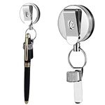Dimeho Retractable Pull Pen Pencil Holder, 2Pcs Heavy Duty Pull Pen Holder with Belt Clip and Key Ring Universal Pen Lanyard for Carpenters, Workers, Nurses, Waiters