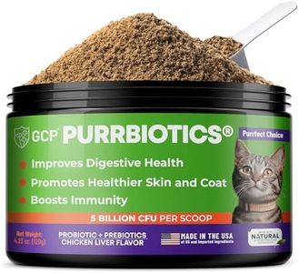 Guardian's Choice Purrbiotics® – Cat Probiotics Powder for Digestive Health – 5 Billion CFU – 120 Servings – Prebiotics, Fiber, Chicken Flavor – Made in USA
