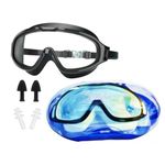 SUPER TOY Swimming Eyewear Uv Protection Swim Goggles Kids Swim Goggles with Earplug Anti-fog Uv Protection Silicone Goggles for Boys Girls 3-15 Years Old Diving Snorkeling Gear (Black)