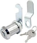 BokWin 1 Pcs Cabinet Cam Lock with Key 1-1/8 Inch File Cabinet Lock Set Cam Locks Keyed Alike for Mailbox Drawer Tool Box Cylinder(Silver)