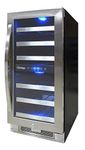 Vinotemp VNTVT-28-2Z-SSDST 28-Bottle Dual-Zone Connoisseur Series Wine Cooler, Stainless Steel