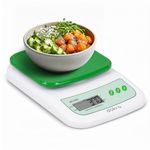 Dokro Portable Digital Weighing Scale for Kitchen(LCD, Green), Kitchen Scale with High-Precision Sensors, TARE Functionality, 1g-10kg Range, Includes 2 AAA Batteries | Food scale for home, baking,diet
