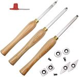 YUFUTOL Carbide Woodturning Tool Mini Size (3 Piece Set) Includes Diamond Shape, Round and Square Turning Tools With Comfort Grip Handles Perfect For Turning Pens or Small to Mid-Size Turning Project