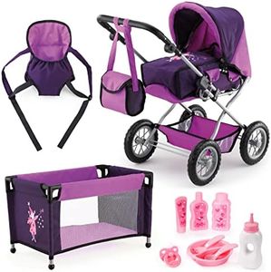 Bayer Design Baby Doll Pram Combi Grande Set, Purple