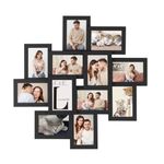 SONGMICS 12-Photo Collage Picture Frames,4 x 6 Inches Wall-Mount Photo Frame,Black URPF22BK