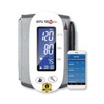 BPL Medical Technologies BPL 120/80 BT-02 Bluetooth Enabled Arm Type Blood Pressure Monitor with Tubeless Technology|BP Apparatus for Home|Hypertension & Managing Heart Health Device - White