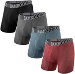 BAMBOO COOL Men's Cool Breathable Mesh Underwear Moisture-Wicking Boxer Briefs Performance 4 Pack(Large)