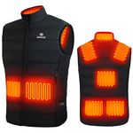 DOACE Heated Vest for Men, Smart Electric Heating Vest Rechargeable, Battery Not Included, Black Men, XX-Large