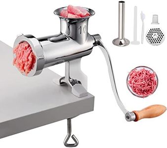 VEVOR Manual Meat Grinder, All Parts Stainless Steel, Hand Operated Meat Grinding Machine with Tabletop Clamp, 2 Grinding Plates & Sausage Stuffer, Ideal for Home Kitchen Restaurant Butcher’s Shop