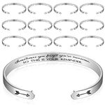 Fumete 12 Pcs Inspirational Cuff Bracelets Bulk for Women Motivational Personalized Engraved Jewelry for Coworkers Gifts(You Are Awesome)