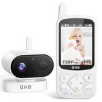 GHB Baby Monitor with Camera and Night Vision 2.8'' 720P HD 2000mAh Video Baby Monitor Camera IPS Screen, VOX Mode, 2-Way Audio, Temperature Alert, 8 Lullabies