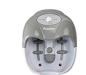 POWATRON Foot Spa Massager With Heated Bubble Tray Infrared Light Massage Rollers For Relaxing Feet Therapeutic Massage Tub With 4 Foot Bath Relaxing Pedicure Accessories Rivitalises Tired Feet - Grey