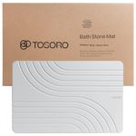 TOSORO - Stone Bath Mat, Diatomaceous Earth Non-Slip Stone Shower Mat - Quick Drying Absorbent Bath Stone Mat - Elegant & Modern Design, Easy to Clean (23.5 x 15 Grey)