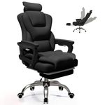 HDHNBA Office Chair Big and Tall Computer Chair High Back Gaming Chairs Executive PU Leather Desk Chairs with Foot Rest Comfortable Reclining Work Chair for Home Office