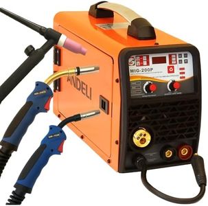 ANDELI 200A Aluminium Pulse MIG/MAG DC Inverter Welder Gas Gasless Lift-TIG MMA 5 in 1 Welding Machine with 3 Welding Torches