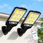CHRUTRA 180W Led Solar Street Light Outdoor,10000LM IP65 Waterproof Solar Security Flood Lights Outdoor Motion Sensor, Wired Security Solar Powered Flood Lights for Indoor, Outside, Yard, Garden