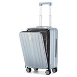 Hanke 16 20 24 26 Inch Carry On Suitcase PC Hardshell Luggage Top Open Aluminum Frame Rolling Suitcases with Wheels Tsa Luggage Travel Luggage for Womem Men, Grey(with laptop compartment), 20 inch, 20