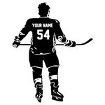 Personalized Custom Hockey Wall Decal - Custom Name & Numbers Player Jerseys Vinyl Decal Sticker Boys Bedroom Decor (S 21"H * 17"W inch)