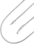 FaithHeart Personalized Custom Silver Snake Chain Necklace Women Stainless Steel Solid 16in Choker Neck Jewelry