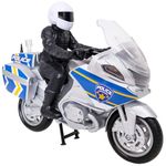 Teamsterz Mighty Machines Medium Police Bike | Includes Police Officer Figure | Police Bike With Lights & Sounds | Emergency Service Motorbike Toy | Kids' Play Figures And Vehicles Toy Car Set | 3+