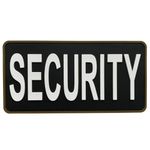 uuKen Large Black and White PVC Security Patch 4x8 inches Forces Officer Guard Enforcement for Tactical Vest Uniforms (Black and White, L 8"x4")