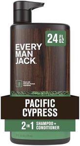 Every Man Jack 2-in-1 Daily Shampoo + Conditioner - Pacific Cypress | Nourishing For All Hair Types, Naturally Derived, Cruelty-Free Shampoo and Conditioner Set for Men | 24oz -1 Bottle