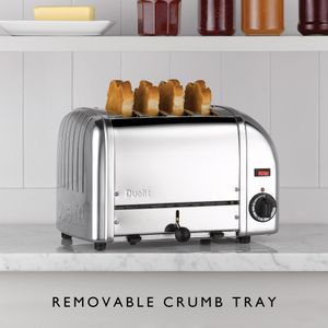Dualit Classic 4-Slice Toaster – Stainless Steel, Retro Design