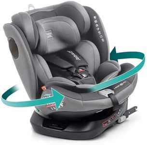 BABYAUTO - Silla de coche BIRO PLUS GR. 0+/1/2/3-40 - 150 cm – Edad: desde el nacimiento hasta los 12 años – 0 – 36kg – A contramarcha hasta los 18kg - Giratoria – ISOFIX- Top tether (MOON GREY)