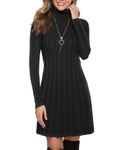 Gyabnw Winter Jumper Dresses Women UK Knitted Sweater Dress Round Neck Tunic Pullover