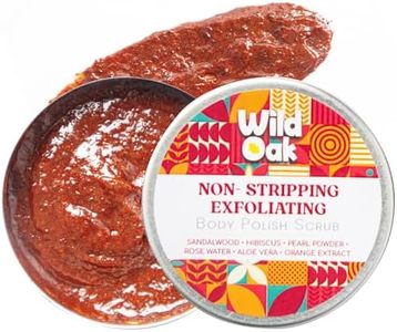 WildOak Exfoliating Body Scrub | Lightens Dark Area Like Neck & Elbows | Smoothen Bumpy Legs & Hands | Remove Dead Skin | Enriched with Sandalwood, Hibiscus Powder & Pearl Paste | 100gm