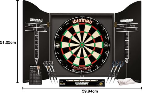 WINMAU Diamond Plus Dartboard Set – Professional Bristle Board