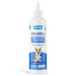 Vetnique Labs Oticbliss Dog Ear Cleaner Flush with Odor Control, Dog Ear Cleaning Solution and Itch Relief Reduces Head Shaking for Dogs & Cats - Clear The Ear 8oz Ear Cleaner for Dogs