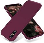 OTOFLY Liquid Silicone Gel Rubber Full Body Protection Shockproof Case for iPhone Xs/iPhone X，Anti-Scratch&Fingerprint Basic-Cases，Compatible with iPhone X/iPhone Xs 5.8 inch (2018) Wine Red