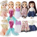 6.3'' Baby Girls Doll Toys, Includes Handmade Doll Clothes, 5 Sets 6.3" Small Girl Dolls, 5 Pairs of Shoes.