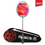 Apacs Nano Fusion Speed 722 (76g, 30LBS) Ultra Lightweight Unstrung Badminton Racket with Full Cover (Red), 285 - 290 millimeters