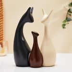 amazon basics Home Decor Happy Deer Family Matte Finish Ceramic Figures (Set of 3, Multicolor)