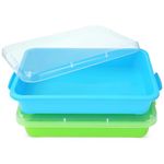 Sensory Bin Play Tray with Lid Sand box 2 Pcs 15in Portable Large plastic Tray Fill with Sand, Water, Beads and More