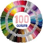 Embroidery Floss 100 Skeins Per Pack with Cotton for Cross Stitch Threads, Friendship Bracelet Strings Embroidery Floss Kit