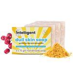 Tuco® Kids Bye, Dull Skin Soap Pack of 3X75gm with Turmeric, Shea Butter & Coconut Oil | Perfect for Dull & Sensitive Skin | Paraben & Sulphate Free | Ages 2-5, 5-10, 10-15 | 3x 75gm