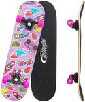 Nattork Skateboards 31 Inch Cute Complete Skateboard Wood 9 Layer Canadian Maple Trick Skate Boards for Boys Girls Youth Teens Beginner