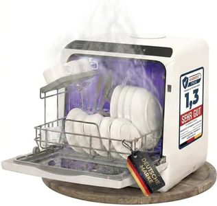 Sommertal SP5 Mini Geschirrspüler | Tischgeschirrspüler für 1 bis 3 Personen | bis 28cm Teller | 6+1 Funktionen | Kleine kompakte Spülmaschine | freistehend, LED, Touch, 5L Wassertank & Festanschluss