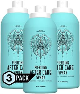 Base Labs Piercing Aftercare Spray Piercing Cleaning Solution | 360ml | Saline Solution Piercing | Cleanses, Sterilizes & Soothes for Piercings Keloid Bumps on Ears & Nose - Saline Aftercare Spray 3PK