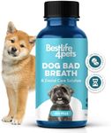 Dog Bad Breath Treatment & Dog Dental Care Solution - Natural Supplement for Canine Oral Health - Dog Tooth Pain Relief, Plaque Control, Gum Disease, Gingivitis - 400 Odorless, Tasteless Pills