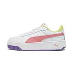 PUMA Unisex-Child Carina Street Sneaker, Puma White-Rose Dust-Feather Gray, 7 Big Kid