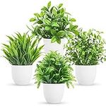 Miracliy 4 Packs Mini Fake Plants A