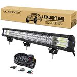 AUXTINGS 72cm 28 inch 396W LED Light Bar Triple Row Spot Flood Combo Beam Off Road Lights Waterproof Work Lighthouse with Wiring for Truck Jeep SUV ATV UTV Boat Lights, 12V 24V